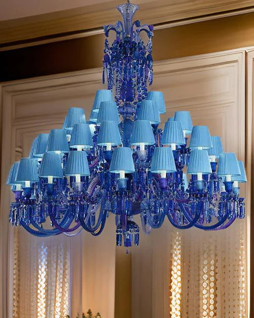 Azure Majesty Crystal Double Height Chandelier