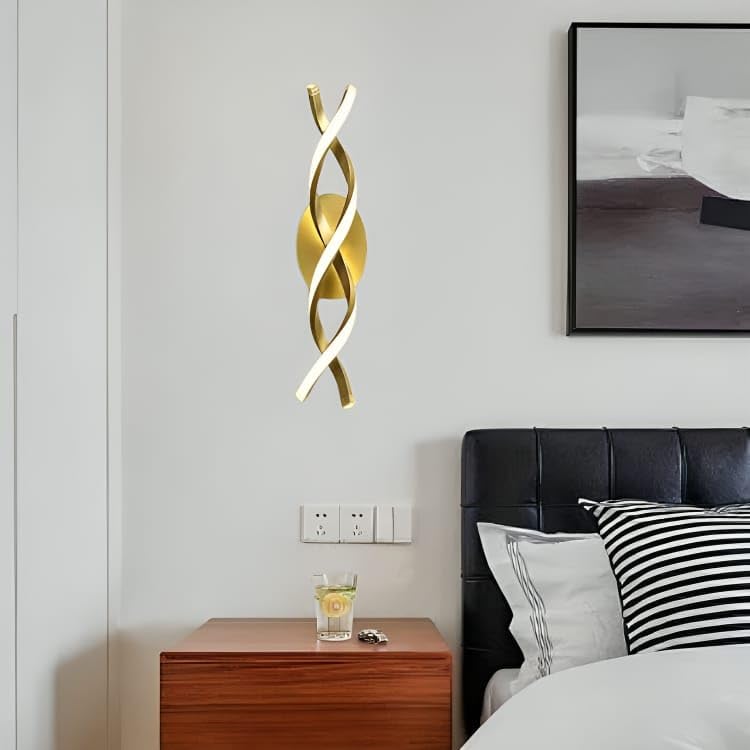Spiral Shape Golden LED Wall Lamp