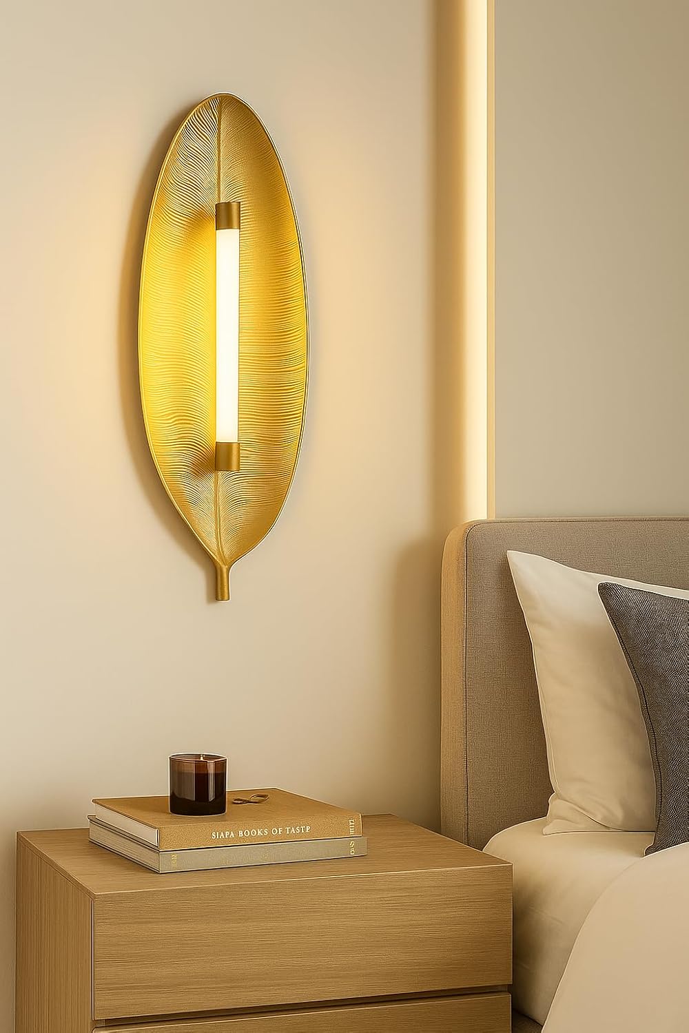 Gold Leaf Wall Light – Decorative Modern LED Sconce for Bedroom & Living Room