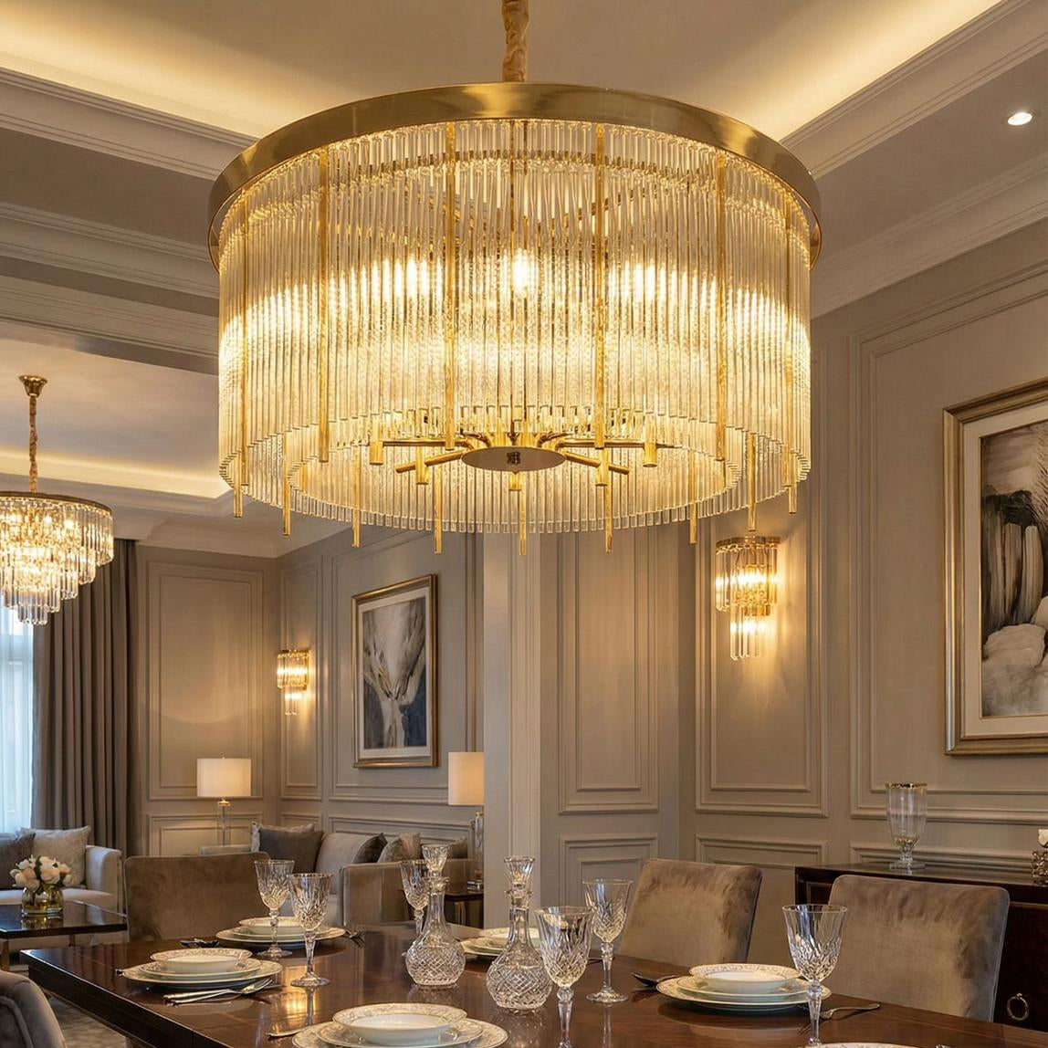 Fluted Glass Chandelier