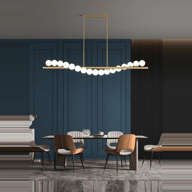 Gold Frosted Glass Chandelier