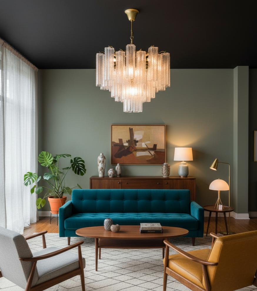 Modern Round Glass Chandelier