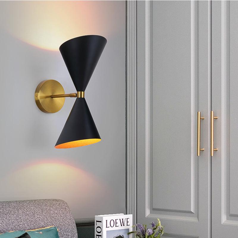 Double Cone Black & Gold Wall Light – Modern Mid-Century Style