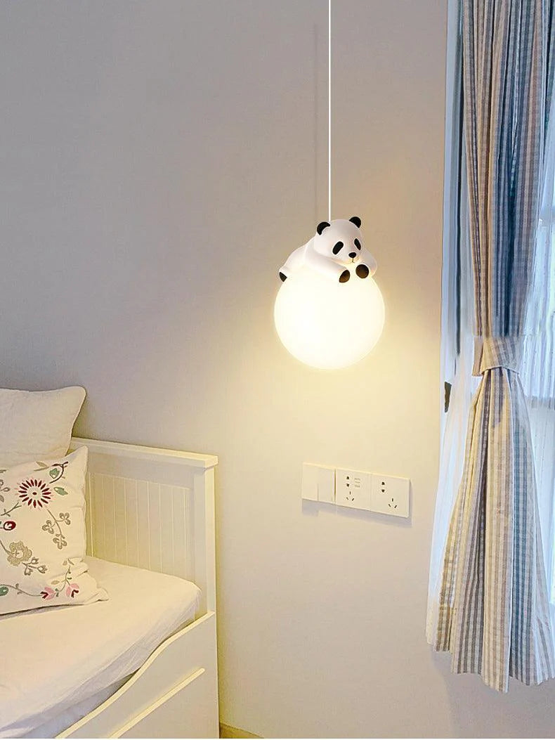 Cute Panda Pendant Night Light – Soft LED Bedside Lamp for Kids Room & Nursery