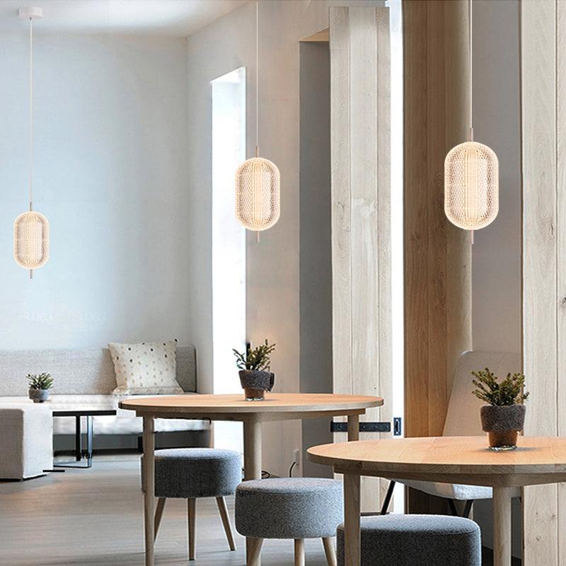 Modern Crystal Mesh Pendant Light – Elegant Bedside Hanging Lamp