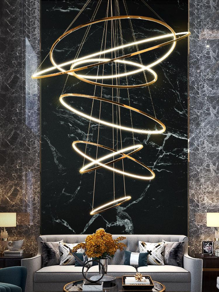 10 RINGS GOLD BODY LED CHANDELIER