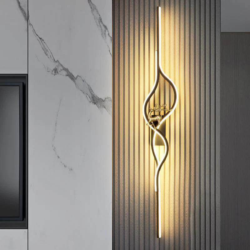 LED Black Wave Wall Light