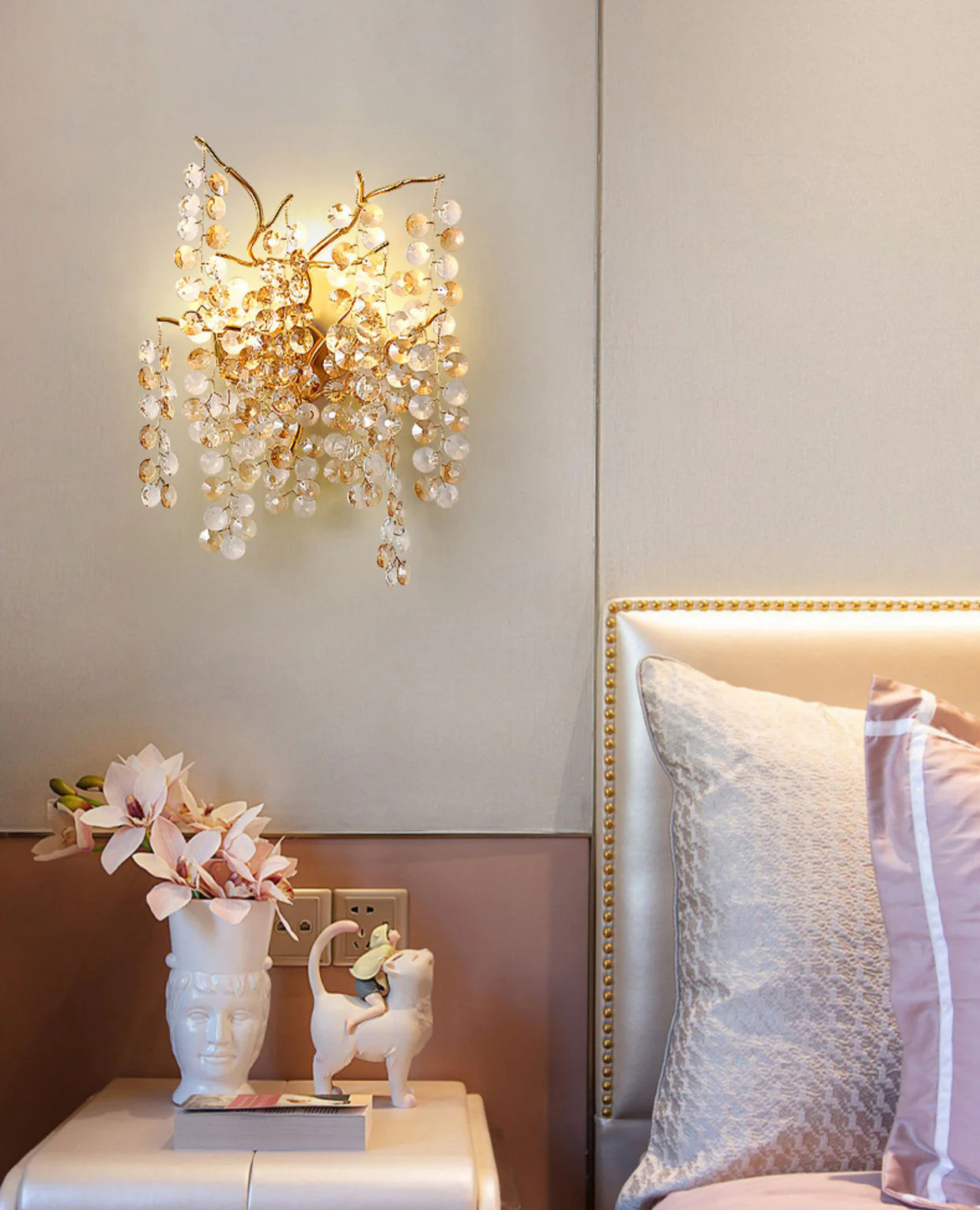 Elowen Crystal Branch Wall Light – Nature-Inspired Luxury