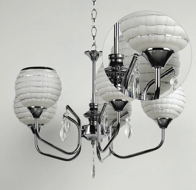 Grey Glass Shaded Chandelier
