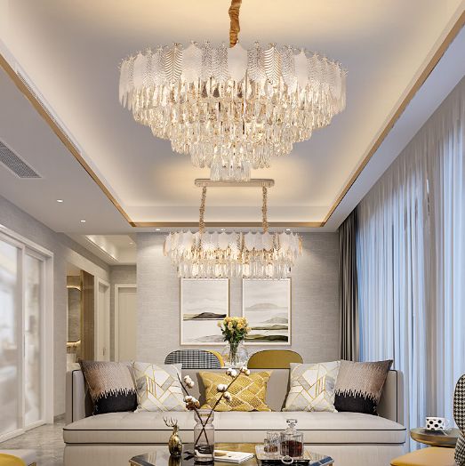 Elena crystal leaf chandelier