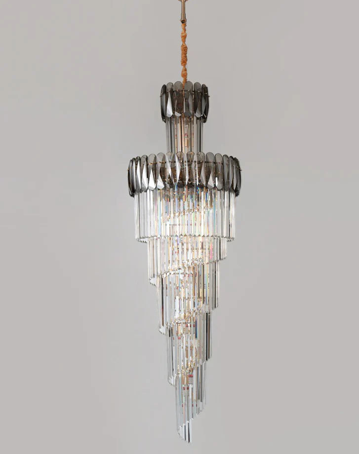 Modern Double Height Stair Chandelier – 2200x750MM K9 Crystal