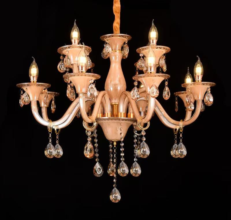 Amber Glass Italian Chandelier