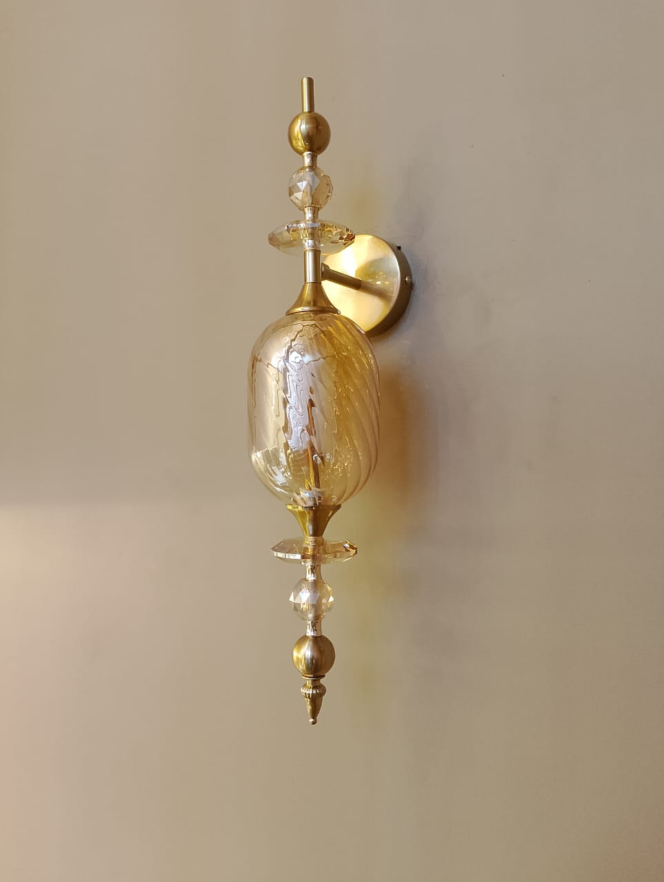 Modern Crystal Glass Amber Wall Light