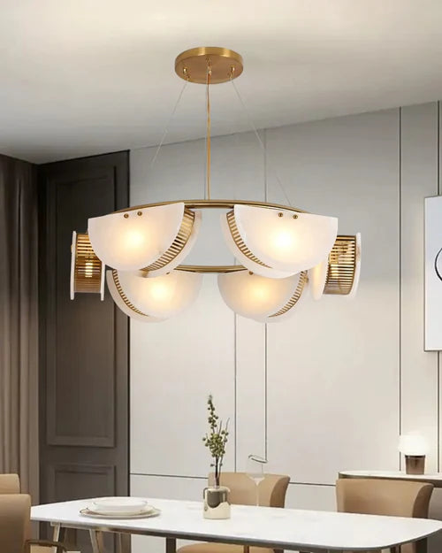 Luxury Marble Chandelier - 6 Light