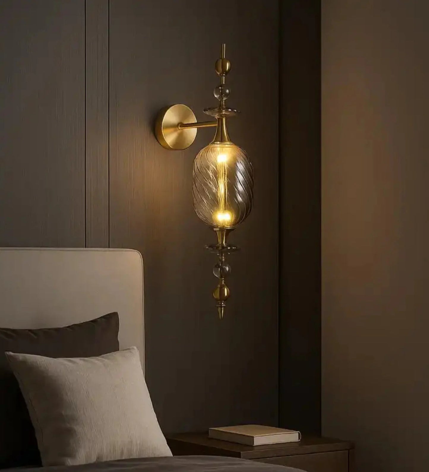 Luxe Smoke Crystal Wall Light Sophisticated Modern Sconce