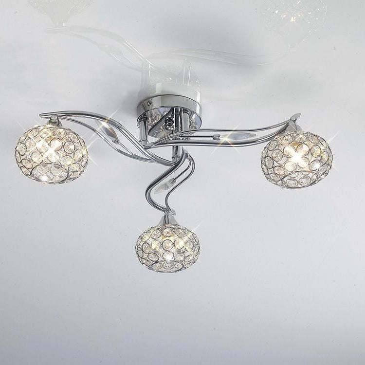 Leimo Ceiling 3 Light Polished Chrome/Crystal