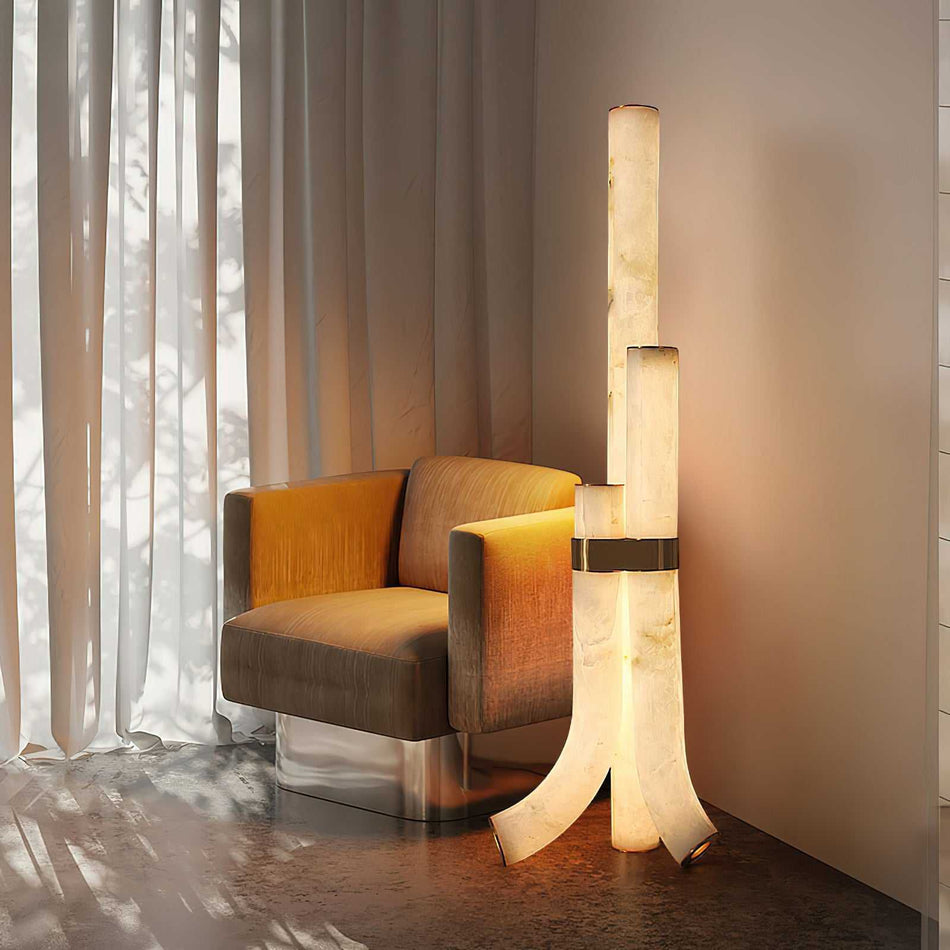 Imitated Marble Piped Floor Lamp
