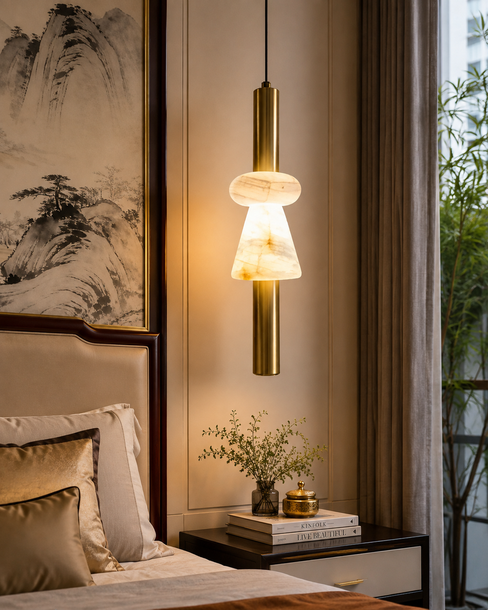 Modern Gold Marble Pendant Light