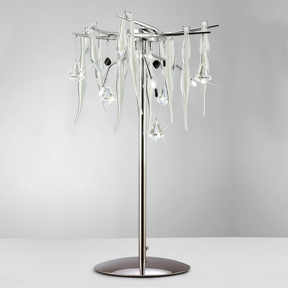 Cygnet Crystal Table Lamp Polished Chrome/White Glass