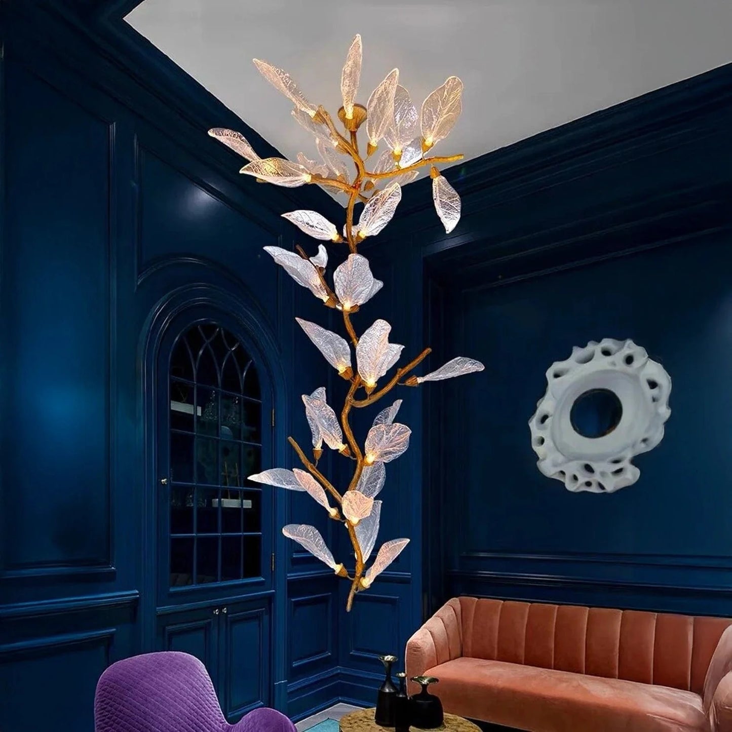 LEAF DOUBLE HEIGHT CHANDELIER