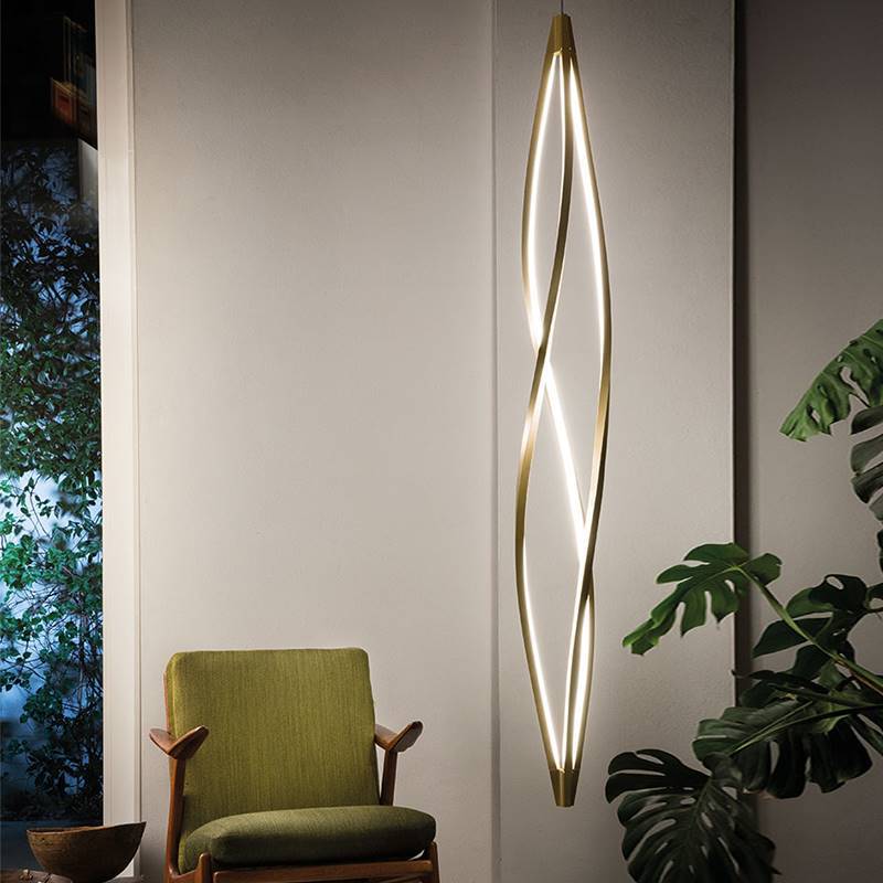 Modern LED Twisted Pendant Light – Sleek Gold Finish