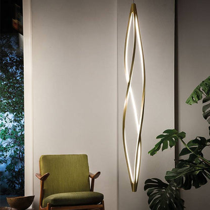 Modern LED Twisted Pendant Light – Sleek Gold Finish