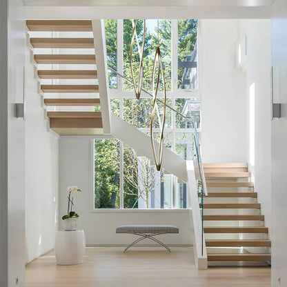 Modern LED Twisted Pendant Light – Sleek Gold Finish