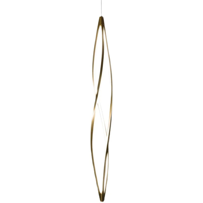 Modern LED Twisted Pendant Light – Sleek Gold Finish