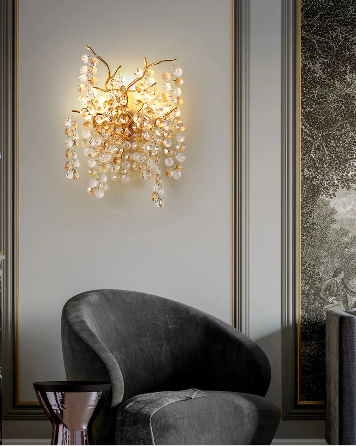 Elowen Crystal Branch Wall Light – Nature-Inspired Luxury