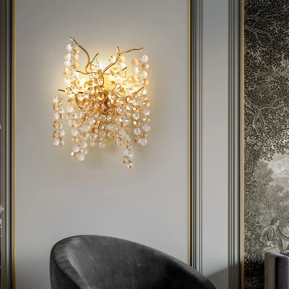 Elowen Crystal Branch Wall Light – Nature-Inspired Luxury
