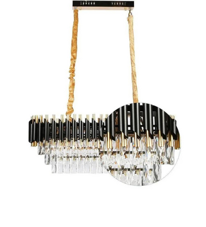 Oscuro Black Metal and Crystal Chandelier