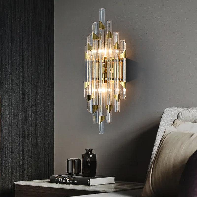 Luxury Gold Crystal Glass Wall Light