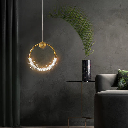 Aurelia Halo Gold Ring Crystal Pendant Light