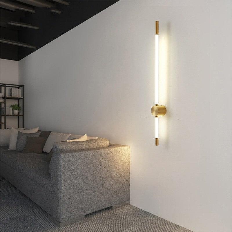 600 MM Slim Vertical LED Wall Light – Double-Ended Gold Rod