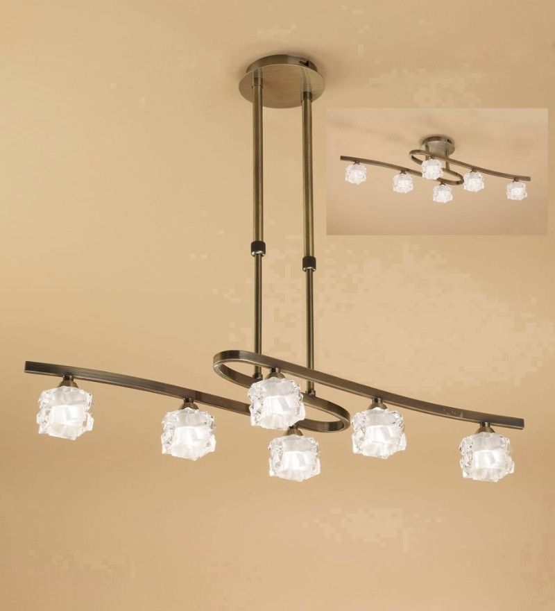 ICE PENDANT 6 LIGHT ANTIQUE BRASS