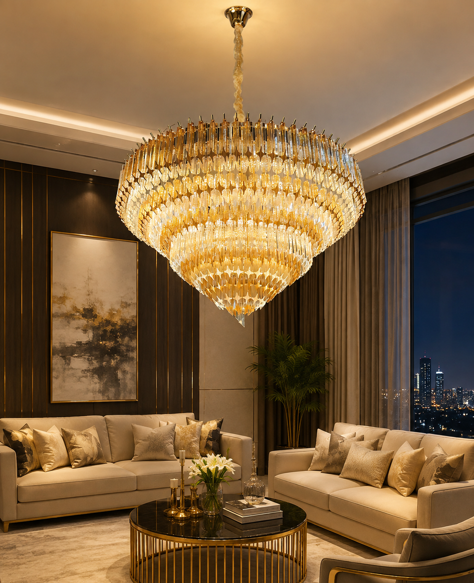Modern Tiered Crystal Chandelier