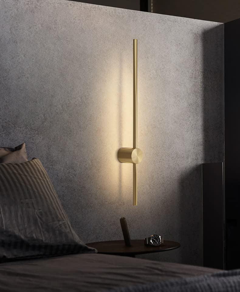 800MM Modern Minimalist Gold Linear Wall Light – Vertical LED Sconce