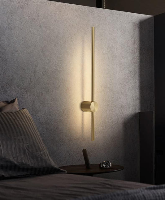 800MM Modern Minimalist Gold Linear Wall Light – Vertical LED Sconce