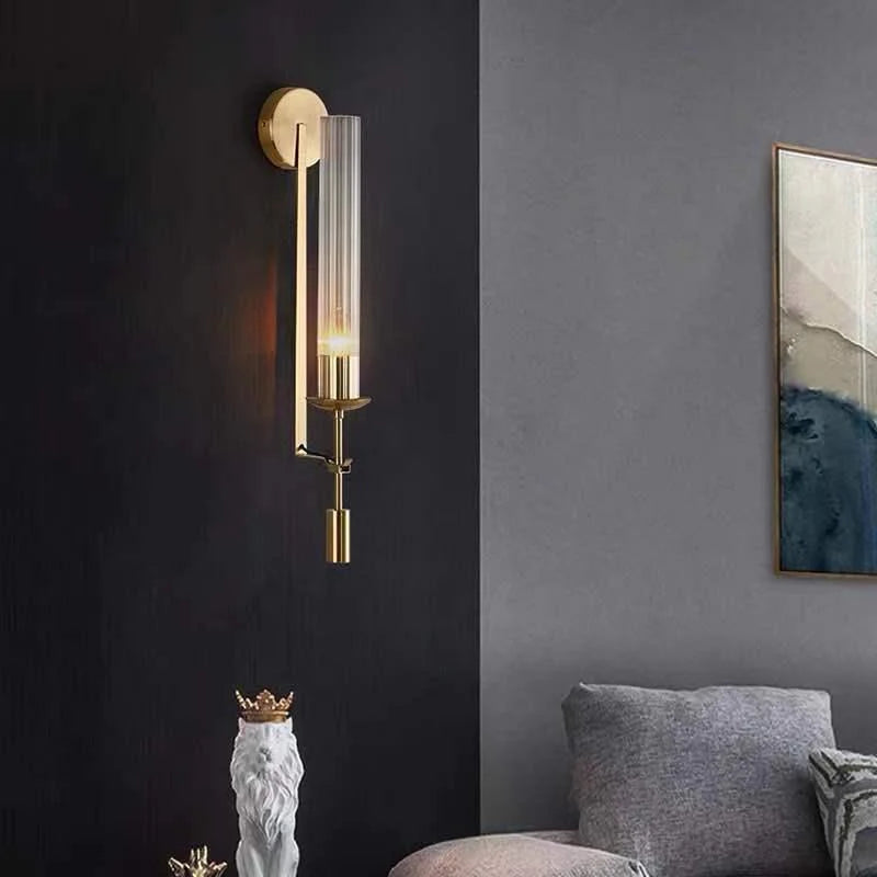 Tall Gold Cylinder Wall Light – Modern Grace with a Vintage Soul