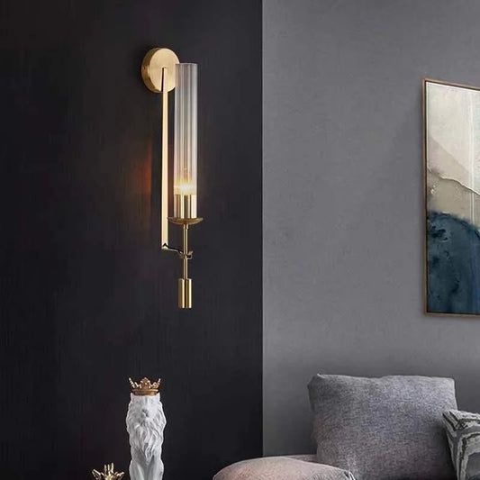 Tall Gold Cylinder Wall Light – Modern Grace with a Vintage Soul