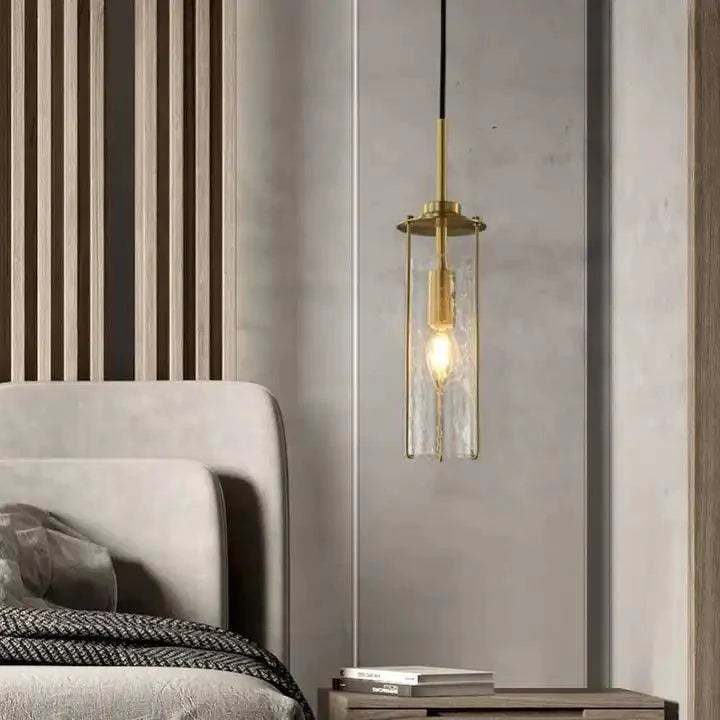 Cascade Glass Pendant – Minimalist Brilliance with Golden Accents