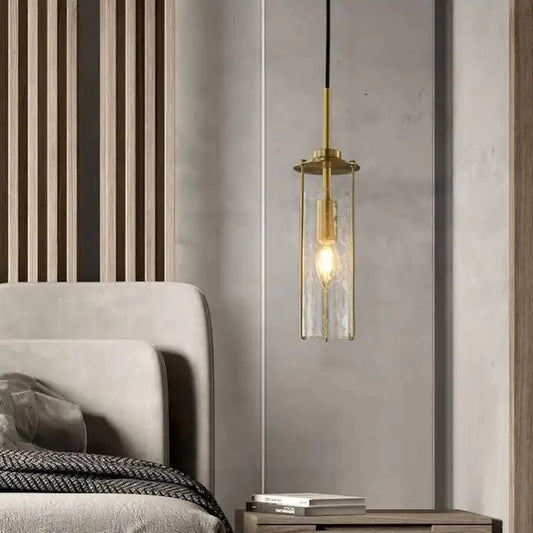 Cascade Glass Pendant – Minimalist Brilliance with Golden Accents
