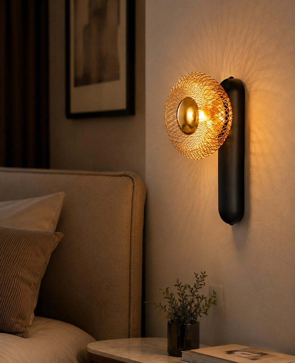 Modern Gold Mesh Wall Sconce