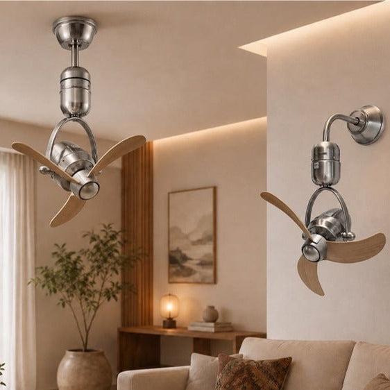 Noir Wall + Ceiling Fan Chandelier
