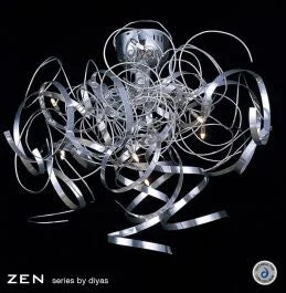 Diyas Lighting IL50108 – Zen Semi Ceiling Round 8 Light Polished Chrome