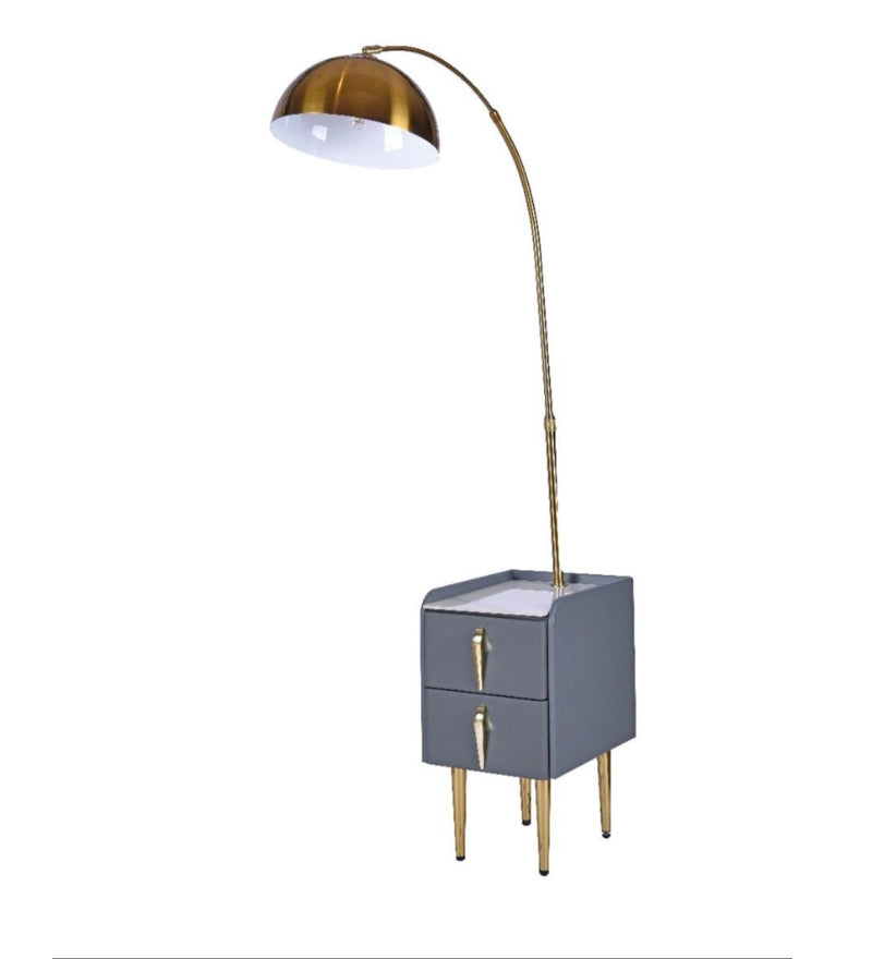 Sleek Floor Lamp with Storage Side Table