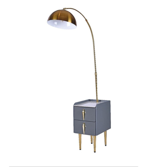 Sleek Floor Lamp with Storage Side Table
