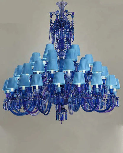 Azure Majesty Crystal Double Height Chandelier