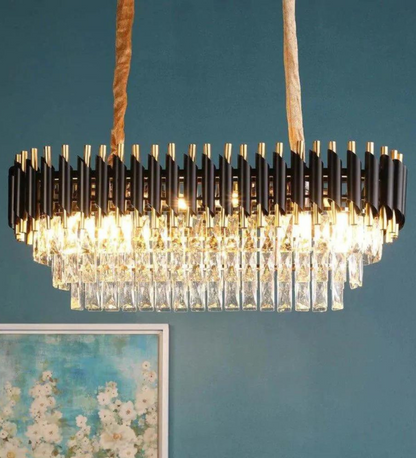 Oscuro Black Metal and Crystal Chandelier