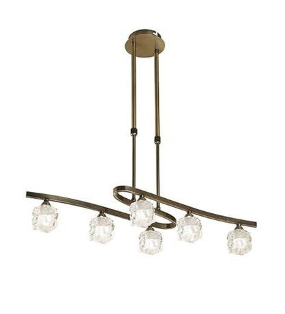 ICE PENDANT 6 LIGHT ANTIQUE BRASS
